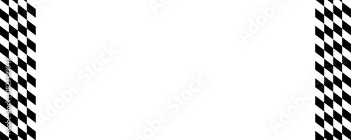 Race flags or checkerboard background. Chess game or rally sport car competition wallpaper. Tilted black and white squares pattern. Banner with checkered texture. Vector flat illustration