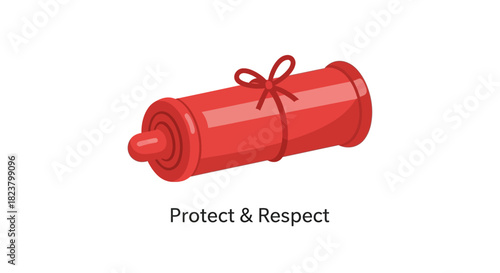 Symbol of Confidentiality a tightly rolled red document secured with a delicate bow offers a