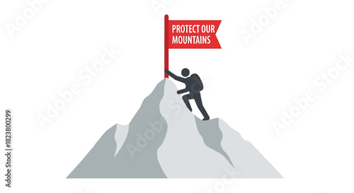Symbolic visual emphasizing mountain conservation and the vital need for ecological responsibility
