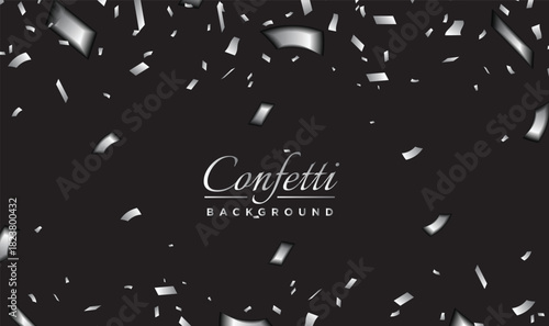 Silver confetti background for festival decoration vector