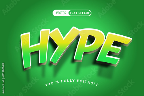 Hype text effect editable modern font style