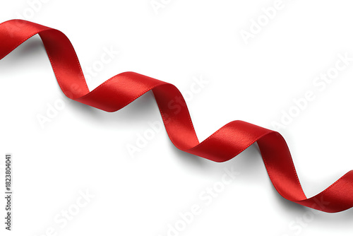 red ribbon isolated on white background