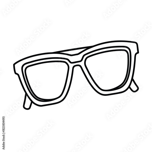 Fashionable black sunglasses and 3D glasses isolated on a white background, representing stylish eyewear and eye protection accessories