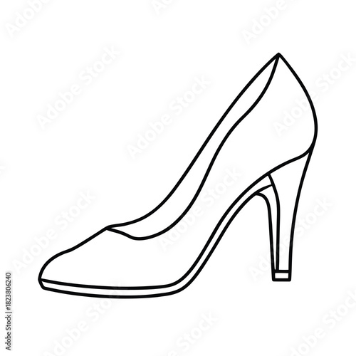 Stylish black leather high heel stiletto shoes for fashionable woman elegance