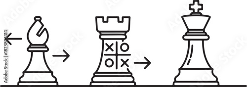 Chess Bishop Rook and King with Arrows game