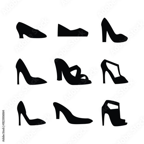 Black and white vector shoes 