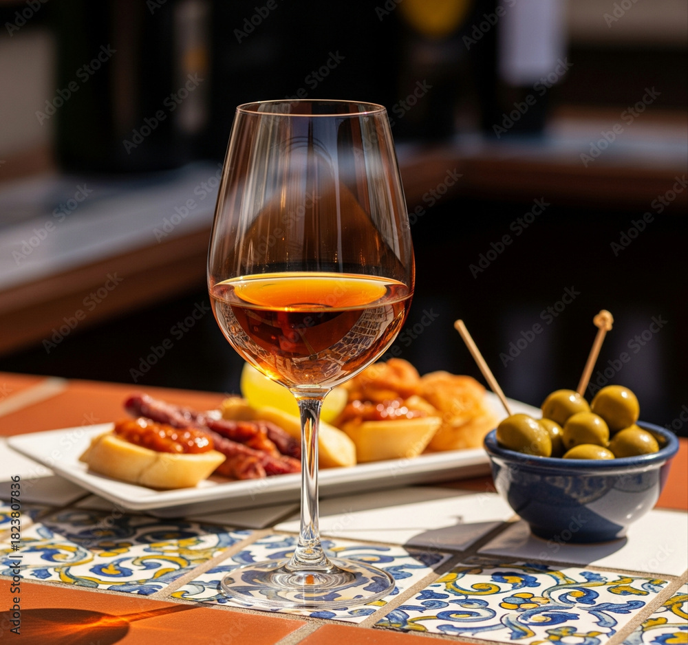 Naklejka premium Spanish Tapas and Sherry