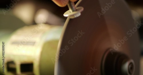 Lathe Machine Operation Close Up Generating Spark Showers Characteristic Grinding Noise Metalworking Process Industrial Manufacturing Mechanical Engineering Workshop Equipment Professional Tools