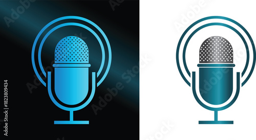 Voice assistant mic vector icon