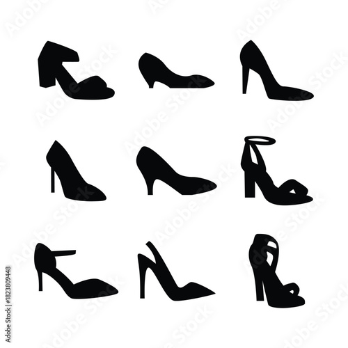 Black and white vector shoes 