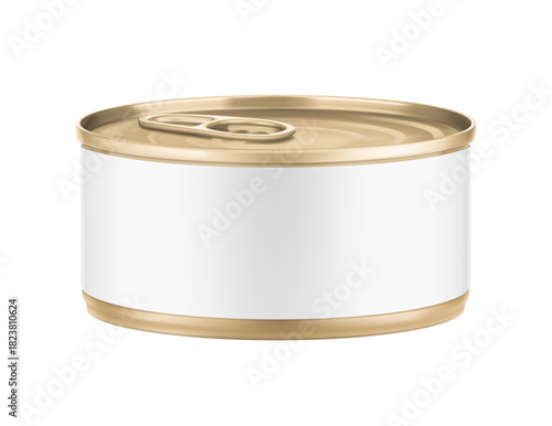 Hight realistic can with easy-open lid mockup. Vector illustration isolated on white background. Easy to use for presentation your product, idea, design. EPS10.