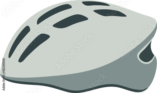 A flat, minimal illustration of a helmet and gear pack in a simple, modern style against a clean white background.