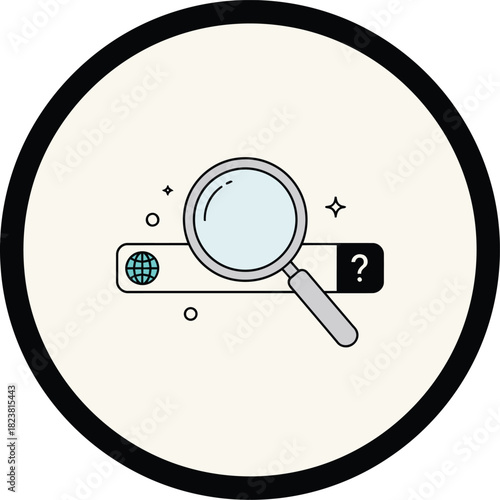 Search for answers with a magnifying glass and question mark on the internet search bar today