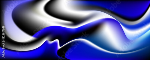 unveiling the mystique of vibrant fluidity in abstract blue and white liquid paint swirls background stock photo