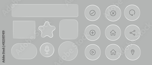 Liquid Glass Vector Frames & Shapes for UI and App Design