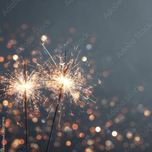 Christmas sparklers background.