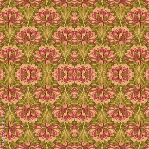 Wallpaper Mural “Seamless Floral Pattern Collection – Vintage Botanical, Paper-Cut, Folk Art, Geometric & Modern Flower Designs” Torontodigital.ca