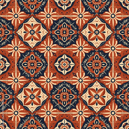 Wallpaper Mural “Seamless Floral Pattern Collection – Vintage Botanical, Paper-Cut, Folk Art, Geometric & Modern Flower Designs” Torontodigital.ca