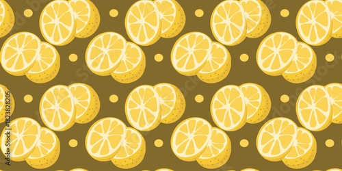 seamless pattern with lemon slices illustration
