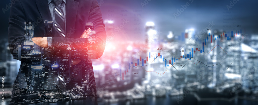 Obraz premium Candlestick chart visualizing financial market trends, investment patterns, price fluctuations, and trading strategy in capital and digital asset markets Vouch