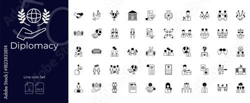 Diplomacy Duotone Editable Icons set