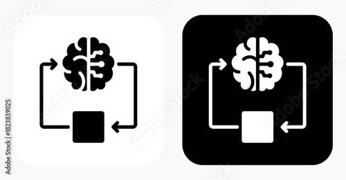 Smart Workflow black and white icon