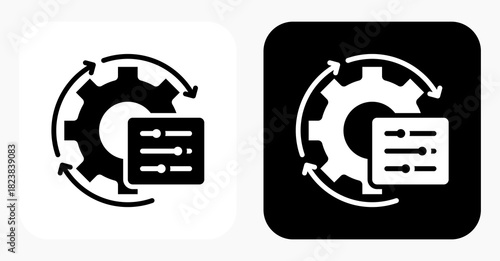 Workflow Engine black and white icon