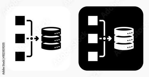 Data Integration black and white icon