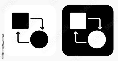 Data Transformation black and white icon