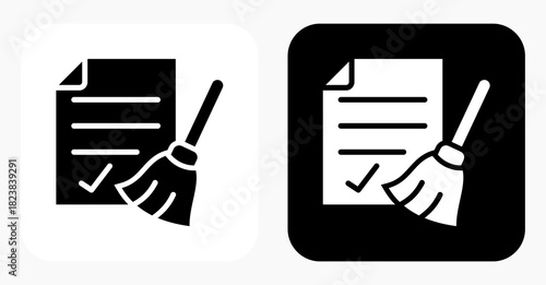 Data Cleaning black and white icon
