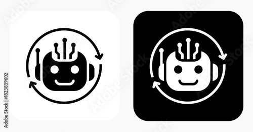 Intelligent Agent black and white icon