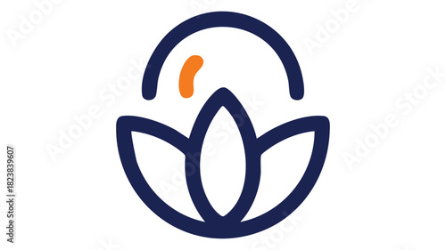 Stylized lotus flower logo icon