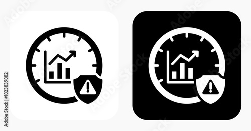 Risk Analysis black and white icon