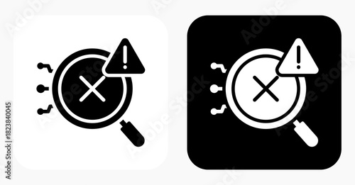 Error Detection black and white icon
