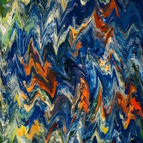 Colorful bright painted vector background of wavy lines. Abstract silk scarves fashion. marble, wallpaper, geometric pattern, scarf, rug, pillow, bandana, fabric textile, clothing, kerchief prints etc