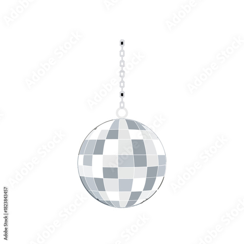Silver Reflective Disco Ball with Chain
