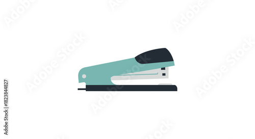 Sleek teal stapler, a modern office essential for streamlined workflow and efficient document management, perfect for business or creative projects