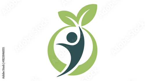 Healthy life green concept logo