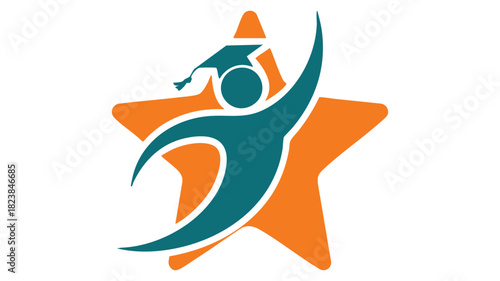 Education achievement star logo