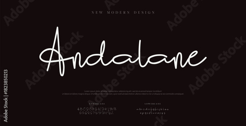 Andalane Sports minimal tech font letter set. Luxury vector typeface for company. Modern gaming fonts logo design