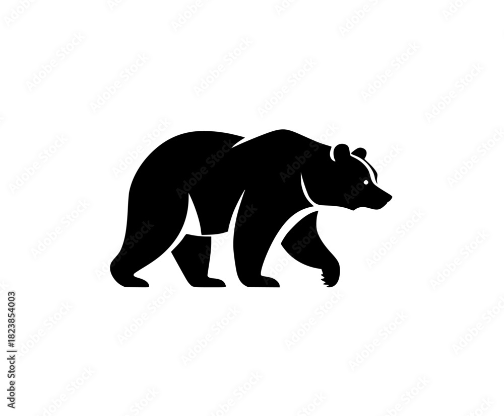 Fototapeta premium Elegant Bear Silhouette | Clean, isolated vector art for creative projects.