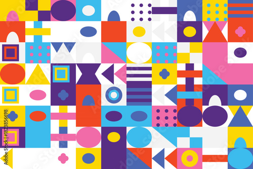 Vibrant abstract geometric pattern with a modern mosaic design for creative backgrounds and digital art projects