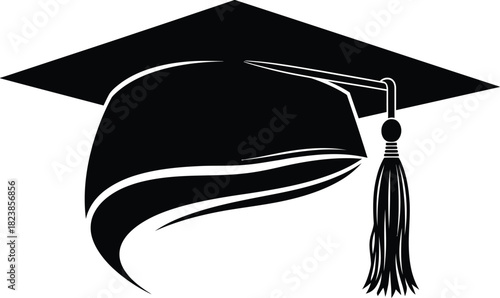 Graduation cap silhouette symbolizing academic achievement and educational success