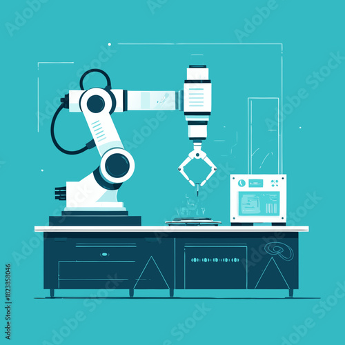 Robotic Arm Assembly Line Precision and Automation in Manufacturing.