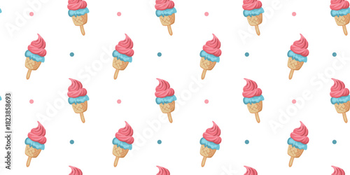 cute seamless design of colorful ice cream treats