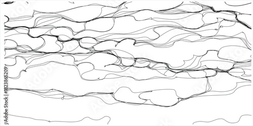 Abstract Cracked Line Art Pattern Simulating Dry Earth or Broken Geological Surface