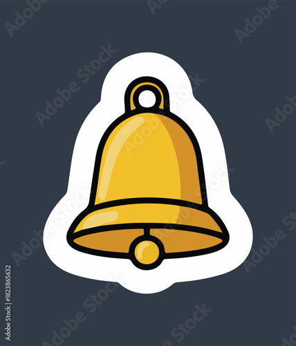 Gold Bell Icon A Festive Vector Illustration