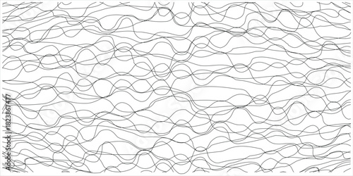 Organic Line Art Pattern Simulating Bubbles, Cells, or Loosely Drawn Networks
