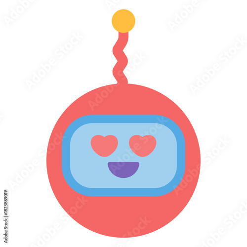하트 표정 로봇 얼굴 일러스트