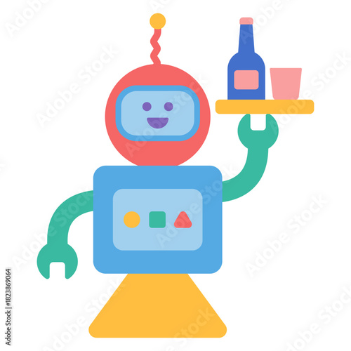 서빙 로봇 일러스트